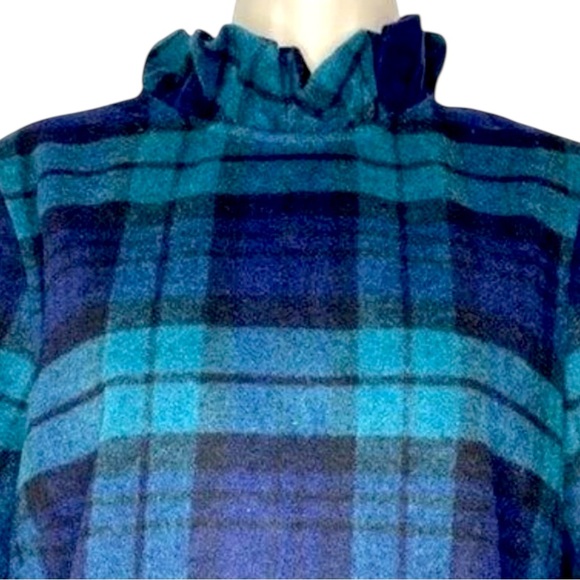 Tuckernuck Tops - Tuckernuck Blackwatch Plaid Faye Blouse XL Bow Tie Ruffle Collar Wool Blend